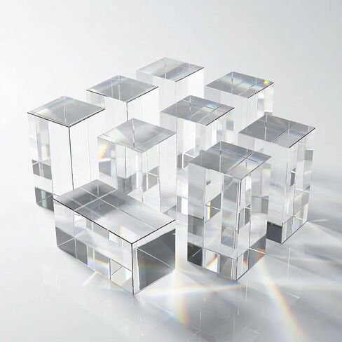 10-Pack K9 Crystal Blank Blocks for 2D & 3D Laser Engraving, 1.97 x 1.97 x 3.15 Inches Clear Glass Cubes for Subsurface Photo Gifts, for DIY Custom Awards & Keepsakes in Kuwait