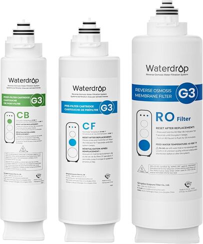 فلتر Waterdrop G3-CFCBRO، بديل لنظام التناضح العكسي Waterdrop G3-W 400 GPD، حزمة من 1 G3-N1CF، 1 G3-N3CB، و1 فلتر مجموعة G3-N2RO in Kuwait
