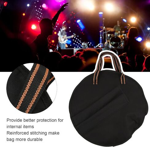 Drum Practice Pad Bag, 14in Drum Practice Pad Case, Oxford Cloth Dumb Drum Bag with Striped Hand Strap for Storing Snare Drum Stands, Music Score Stands, Ordinary Drum Pad in Kuwait