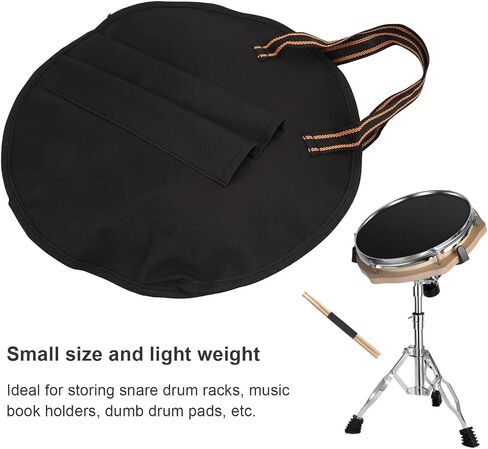 Drum Practice Pad Bag, 14in Drum Practice Pad Case, Oxford Cloth Dumb Drum Bag with Striped Hand Strap for Storing Snare Drum Stands, Music Score Stands, Ordinary Drum Pad in Kuwait