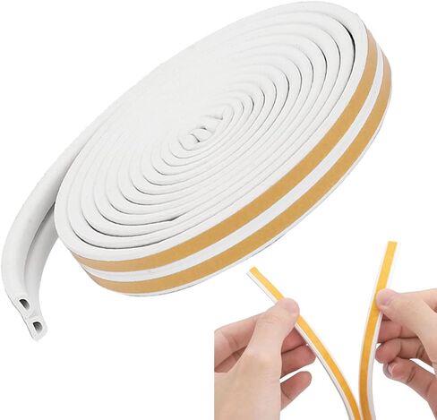 6M White Self-Adhesive Draught Excluder Tape for Door and Window Sealing in Kuwait