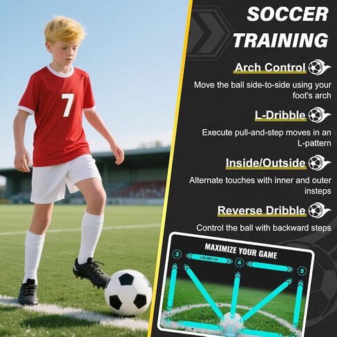Soccer Training Mat With Technique Video Soccer Training Equipment Includes Football Trainer And Grip Socks Soccer Gifts Improve Coordination Anti-Slip Silent Absorption Mat For Footwork Training in Kuwait