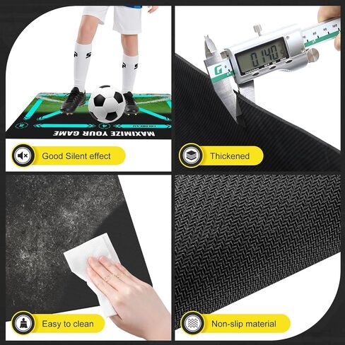 Soccer Training Mat With Technique Video Soccer Training Equipment Includes Football Trainer And Grip Socks Soccer Gifts Improve Coordination Anti-Slip Silent Absorption Mat For Footwork Training in Kuwait