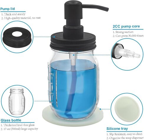 Premium Kitchen Dish Soap Dispenser - Convenient and Stylish Soap Dispenser for Your Kitchen Sink - Perfect for Dish Soap, Hand Soap, and Lotion(1, Black), MSD-02 in Kuwait