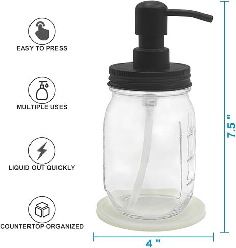 Premium Kitchen Dish Soap Dispenser - Convenient and Stylish Soap Dispenser for Your Kitchen Sink - Perfect for Dish Soap, Hand Soap, and Lotion(1, Black), MSD-02 in Kuwait