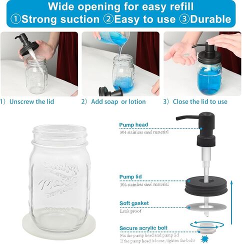 Premium Kitchen Dish Soap Dispenser - Convenient and Stylish Soap Dispenser for Your Kitchen Sink - Perfect for Dish Soap, Hand Soap, and Lotion(1, Black), MSD-02 in Kuwait