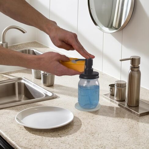 Premium Kitchen Dish Soap Dispenser - Convenient and Stylish Soap Dispenser for Your Kitchen Sink - Perfect for Dish Soap, Hand Soap, and Lotion(1, Black), MSD-02 in Kuwait