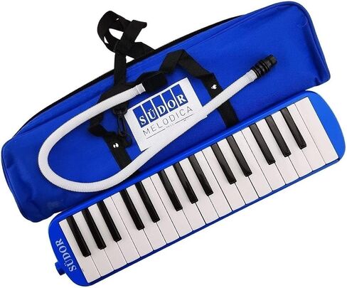 Melodica 32 Key with Soft Bag Portable Keyboard Wind Instrument for Students Beginners Music Education Blue - Blue in Kuwait
