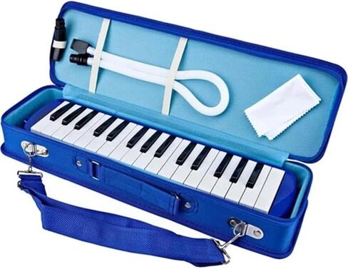 Melodica 32 Key with Carrying Bag Portable Keyboard Wind Instrument for Students Beginners Music Education Blue - Blue in Kuwait