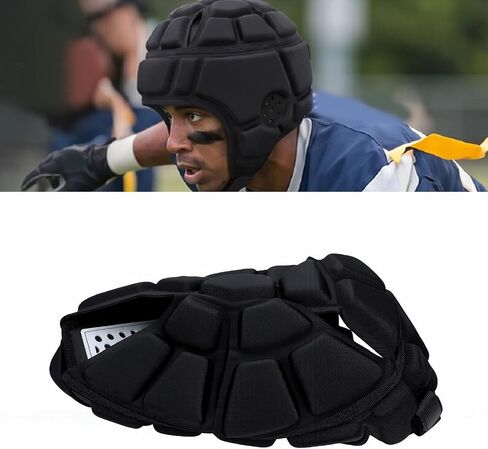Drfeify Soft Shell Helmet, EVA Padded Headgear for Flag Football Rugby Soccer Sports Breathable Adjustable Adult Head Protection in Kuwait