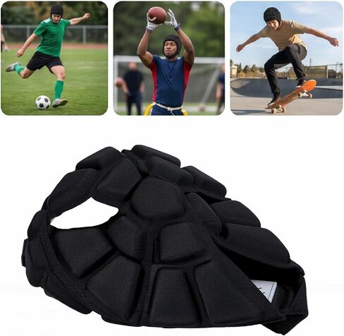 Drfeify Soft Shell Helmet, EVA Padded Headgear for Flag Football Rugby Soccer Sports Breathable Adjustable Adult Head Protection in Kuwait