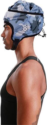 Soft Shell Rugby Helmet Adjustable 7v7 Football Scrum Cap Youth Adult Protective Soccer Padded Headgear for Training in Kuwait