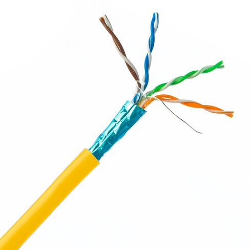 كابل إيثرنت Cat6 بطول 1000 قدم بالجملة (CMP)، 23 AWG 4 أزواج STP (زوج ملتوي محمي)، بكرة، كابل إيثرنت أسود in Kuwait