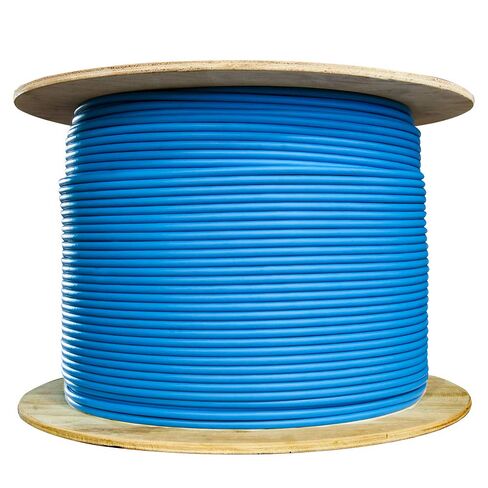 كابل إيثرنت COMZON Cat6a 24AWG UTP زوج ملتوي غير محمي، سرعة شبكة 500 ميجاهرتز 10 جيجابت في الثانية، سلك مجدول، بكرة كبيرة للشبكات، 1000 قدم، أزرق in Kuwait