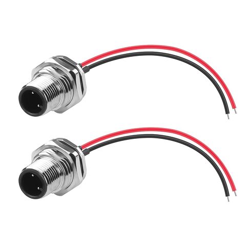 كابل موصل ذكر M12 4 Pin، دبوس طيران مقاوم للماء IP67 مرمز A إلى سلك مكشوف، كابل مستشعر نحاسي معلب 22AWG للوحة PCB 12 سم/4.72 بوصة قطعتان (5 دبابيس، موصل ذكر) in Kuwait