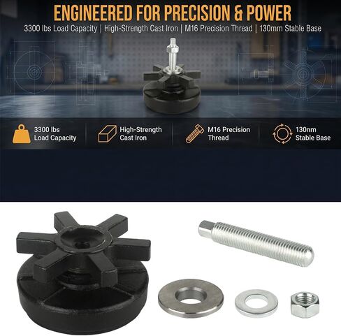 Heavy Duty Leveling feet,5.12" Dia Base,M16 Thread,1 Pcs | 3300 lb Capacity ,Leg Leveler for Workbench, Machine Devices, Cabinet,Furniture(D130xM16x80,Black) in Kuwait