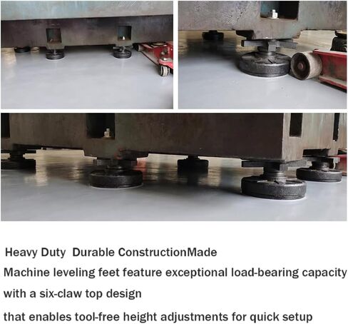 Heavy Duty Leveling feet,5.12" Dia Base,M16 Thread,1 Pcs | 3300 lb Capacity ,Leg Leveler for Workbench, Machine Devices, Cabinet,Furniture(D130xM16x80,Black) in Kuwait