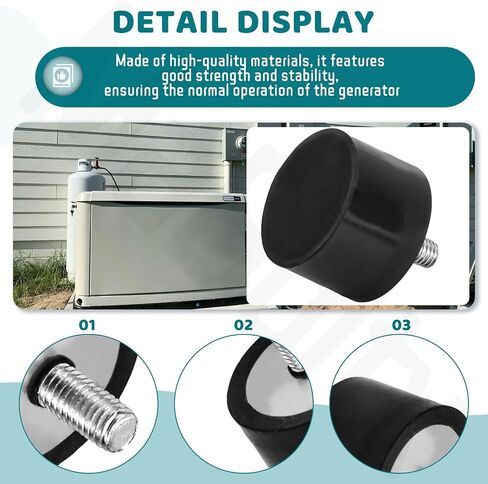 2-Pack 0H1829 Generator Vibration Mount 38.1 x 25.4 x M8-1.25 لضواغط Generac والمضخات والمحركات والمولدات، أسود in Kuwait