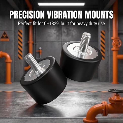 2 Pack 0H1829 Rubber Vibration Isolator Mounts 38.1 X 25.4 X M8-1.25 | Vibration Mount with Studs for Compressors, Pumps, Motors, Generators, HVAC Equipment, 2 Pcs Heavy Duty Anti Vibration Pads in Kuwait