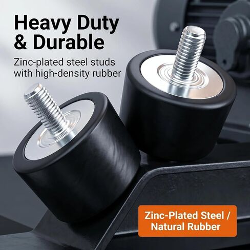 2 Pack 0H1829 Rubber Vibration Isolator Mounts 38.1 X 25.4 X M8-1.25 | Vibration Mount with Studs for Compressors, Pumps, Motors, Generators, HVAC Equipment, 2 Pcs Heavy Duty Anti Vibration Pads in Kuwait