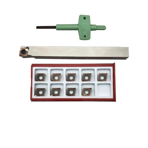 12pcs Metal Lathe TurningTools BitSet Carbide Turning Inserts CCGT060204 with 3/8 Shank Turingtool Holder Finish Turned and Ground Stainless Steel Boring Insert (SCLCR1212JX09N + 1PC CCGT09T304R) in Saudi Arabia