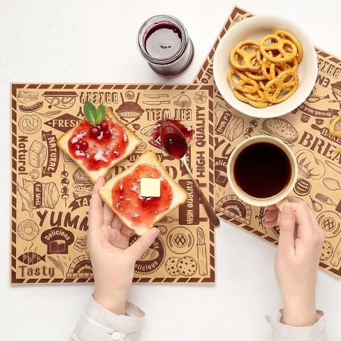 500 Pcs Deli Wax Paper Sheets 12 x 12 Inches Square Grease Resistant Tray Basket Liners Hot Dog Wrappers Newsprint Water and Grease Proof Sandwich Wrapping Paper for Food Baking in Kuwait