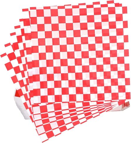 600 Pcs Sandwich Wrapping Paper, 15 x 15 Inch Red White Checkered Grease Resistant Deli Paper Sheets for Food Basket Liners Burgers Hot Dogs BBQ Picnic Party Supplies in Kuwait