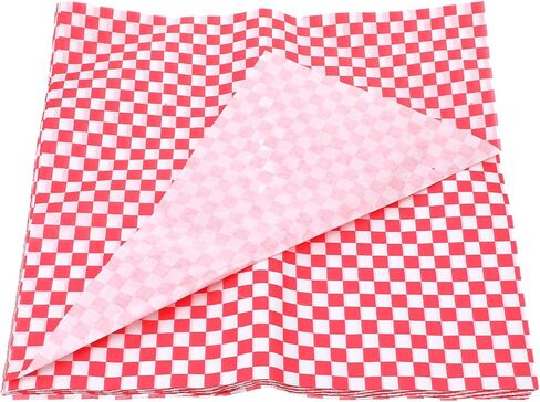 600 Pcs Sandwich Wrapping Paper, 15 x 15 Inch Red White Checkered Grease Resistant Deli Paper Sheets for Food Basket Liners Burgers Hot Dogs BBQ Picnic Party Supplies in Kuwait