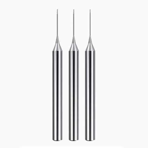 3pcs 0.15mm-0.4mm Tungsten Steel Ball Nose 2 Flutes End Mills Micro-Diameter Carbide End Mill High Precision Engraving Milling Cutter CNC Router Bits for PCB Machine Aluminum (R0.35x6xD4x50) in Kuwait