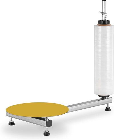 Manual Table Stretch Film Dispenser Wrapping Machine with 15-inch Iron Turntable for 12-20" Stretch Wrap Rolls, Manual Pallet Wrapper Bench for Small Business Packaging, Shipping & Warehousing in Kuwait