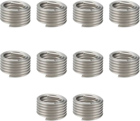 10x 304 Stainless Steel Fine Thread Insert M12x1.25x2D Compatible with Helicoil Manual Automatic Tool Repair Insert in Kuwait