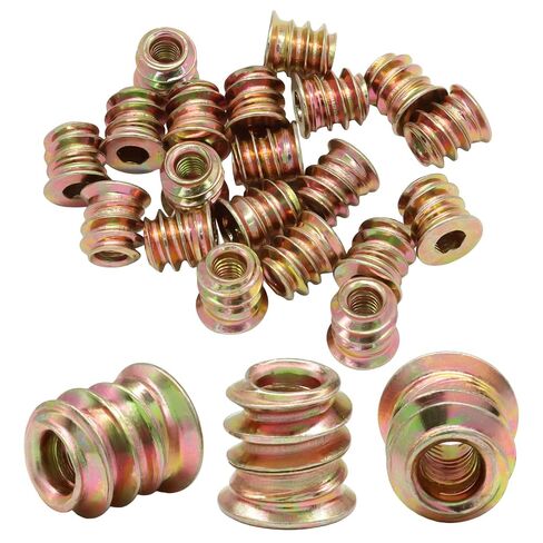M6x13mm Threaded Insert, 20Pcs Hex Drive Threaded Inserts for Wood, Furniture Nuts, Hex Socket Drive in Saudi Arabia
