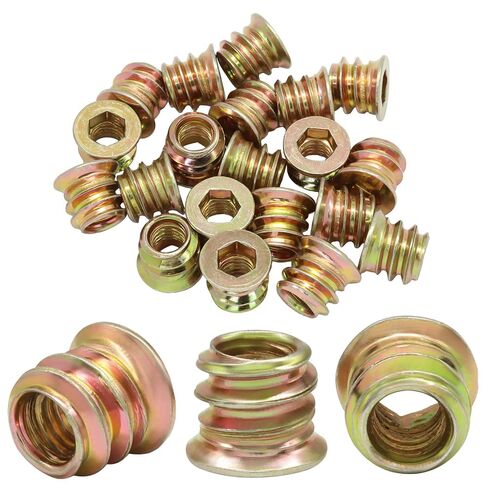 M6x13mm Threaded Insert, 20Pcs Hex Drive Threaded Inserts for Wood, Furniture Nuts, Hex Socket Drive in Saudi Arabia