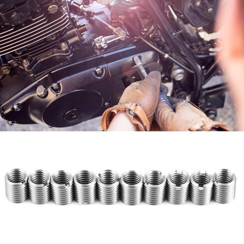 10Pcs Thread Repair Sleeves, M8x1.25 Female M10x1.25 Male Thread Conversion Nut, Stainless Steel Insert Nut Threads Repair Sleeve for Automotive, Mechanical Equipment in Kuwait