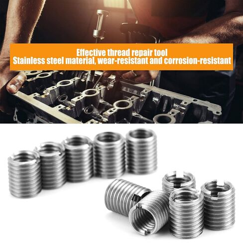 10Pcs Thread Repair Sleeves, M8x1.25 Female M10x1.25 Male Thread Conversion Nut, Stainless Steel Insert Nut Threads Repair Sleeve for Automotive, Mechanical Equipment in Kuwait