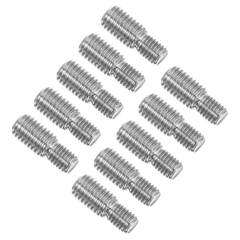 Alipis 10pcs Stainless Steel Thread Reducer Adapter Screws M8x10 to M10x15 Double End Threaded Metal Conversion Bolts for Furniture Hardware Fastening in Kuwait
