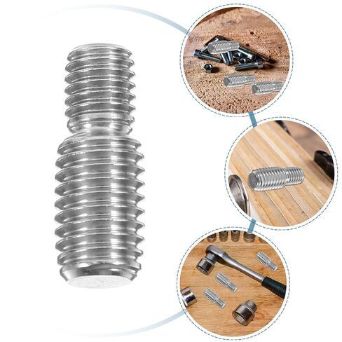 INOOMP 10pcs Stainless Steel Thread Reducer Screws M8x10 to M10x15 Double End Adapter Screws for Furniture Hardware Mechanical Fastening in Kuwait