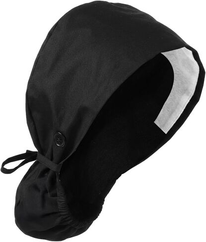 Satin Lined Scrub Cap for Women Adjustable Working Cap with Button Back Ponytail Hair Surgical Nurse Hat with Sweatband Elastic Tie in Kuwait