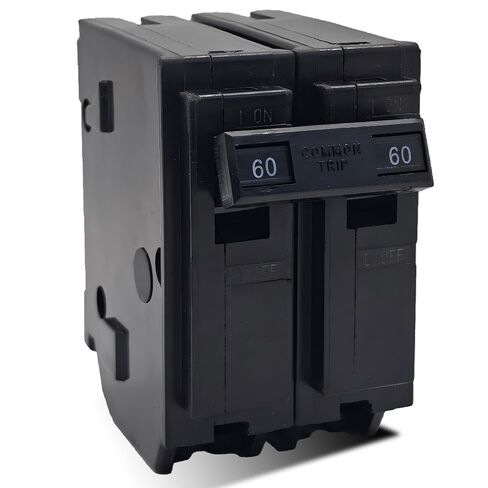 HOM260 60-Amp 2-Pole Circuit Breaker - Compatible with Most Load Centers, CSEDs, and SD HOM Load Centers, Rated 120/240 VAC, 10kA, Plug-in Mount, Visi-Trip Indicator in Kuwait