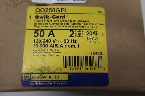 SQUARE D QO250GFI قاطع دائرة مقولب 2P 50A 120/240V-AC in Kuwait