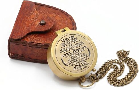 Compass Gift for Mom/Dad, Vintage Engraved Pocket Compass Customized Gifts for Women/Men, Boy, Girl, Son, Daughter, Grandson & Granddaughter, Baptism 2026 Communion Christian Luxury Gift, Anniversary in Kuwait