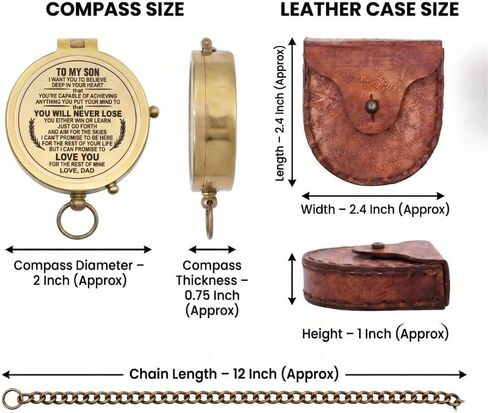 Compass Gift for Mom/Dad, Vintage Engraved Pocket Compass Customized Gifts for Women/Men, Boy, Girl, Son, Daughter, Grandson & Granddaughter, Baptism 2026 Communion Christian Luxury Gift, Anniversary in Kuwait