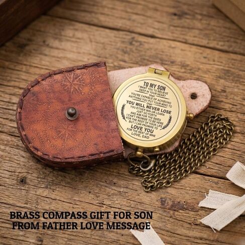 Compass Gift for Mom/Dad, Vintage Engraved Pocket Compass Customized Gifts for Women/Men, Boy, Girl, Son, Daughter, Grandson & Granddaughter, Baptism 2026 Communion Christian Luxury Gift, Anniversary in Kuwait
