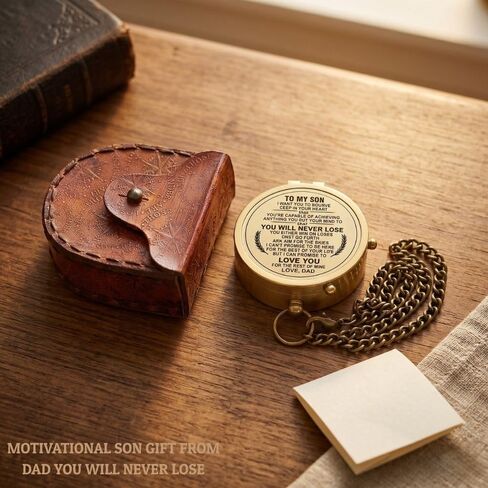 Compass Gift for Mom/Dad, Vintage Engraved Pocket Compass Customized Gifts for Women/Men, Boy, Girl, Son, Daughter, Grandson & Granddaughter, Baptism 2026 Communion Christian Luxury Gift, Anniversary in Kuwait