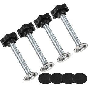 M METERXITY 6 عبوات من براغي اليد ذات المقبض النجمي، M10x60mm مقابض تثبيت على شكل نجمة من الفولاذ الكربوني مع براغي ولوحة ضغط ووسادة مطاطية لأعمال النجارة/المعدات الميكانيكية [أسود] in Kuwait
