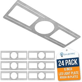 OHLECTRIC 24 Pack – New Construction Mounting Plate for 4 Inch LED Downlight – Slim Steel Rough in Plate/Bracket – Made of Galvanized Steel Recessed LED Light Plate -Slim Light Kit Bracket in Saudi Arabia