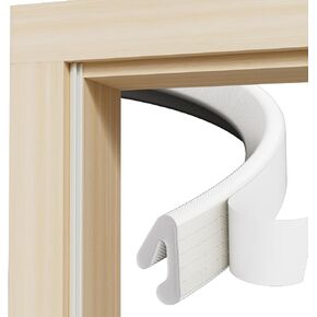 118" V Shape Door Weather Stripping, Flexible High-Resilience Foam Seal with Durable PE Cover for 6-12mm Gaps, Self-Adhesive Door Insulation Strip, Blocks Drafts, Dust & Heat Loss for Energy Saving in Saudi Arabia