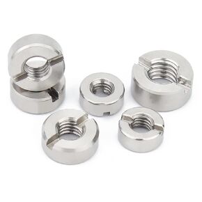 2Pcs GB817 M12xP1.75 Slotted Round Nuts - SUS304 Stainless Steel End Face Groove Thumb Nuts in Kuwait
