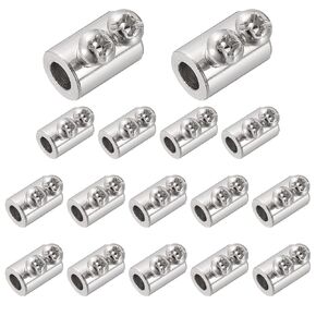 PATIKIL 8 Pcs 12 x 8mm Double Hole Wire Rope Cable Clamp for 4.2mm Dia Cable, Silver in Kuwait