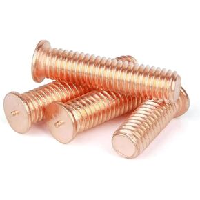 Spot Welding Screws Carbon Steel Copper Plated Stud Weld Spot Welding Screw Solder Point Nail Bolt(14mm,10pcs M6) in Kuwait